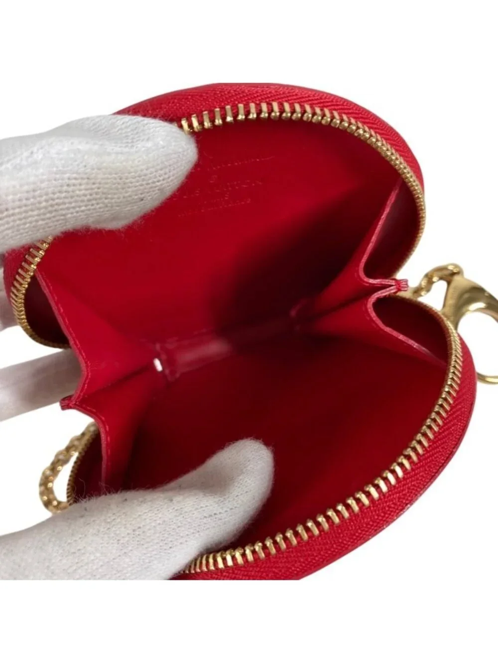 Louis Vuitton Coin Case Porte-Monnaie Chapeau Patent Leather Red Yayoi Kusama
